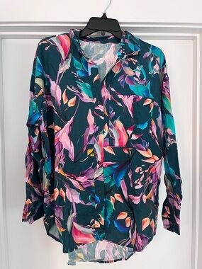 Floral Button-Down Beach Shirt